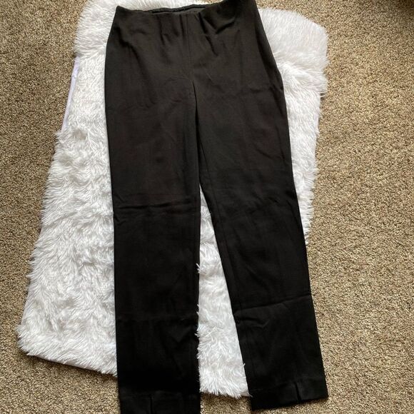 Donna Degnan Trouser Pants Pull On Black Straight Leg Side Zip Women’s Size 6 - Picture 1 of 9